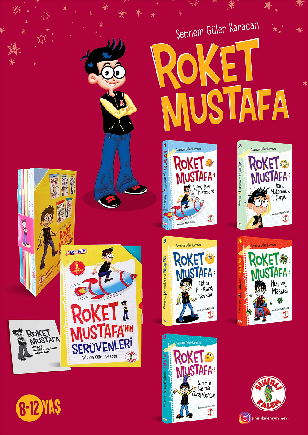 Roket Mustafa'nın Serüvenleri Seti (5 Kitap + Soru Kitapçığı)